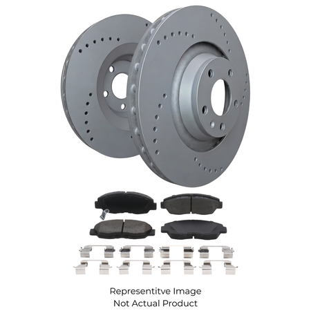 SP Performance Cross Drilled Rotor and Pad Kit, Grey