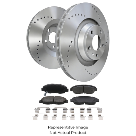 SP Performance Cross Drilled Rotor and Pad Kit, Silver