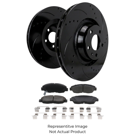 SP Performance Drilled & Slotted Rotor and Pad Kit, Black