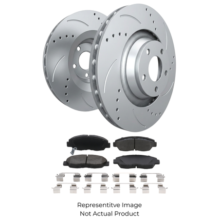 SP Performance Drilled & Slotted Rotor and Pad Kit, Silver