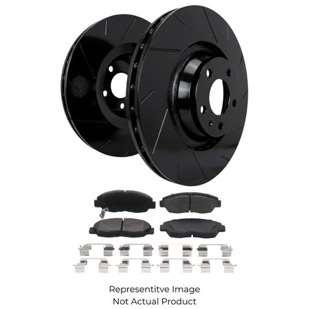 SP Performance Straight Slotted Rotor and Pad Kit, Black