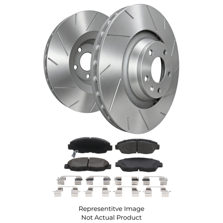 SP Performance Straight Slotted Rotor and Pad Kit, Silver
