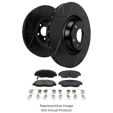 SP Performance Peak Series Slotted Rotor and Pad Kit, Black