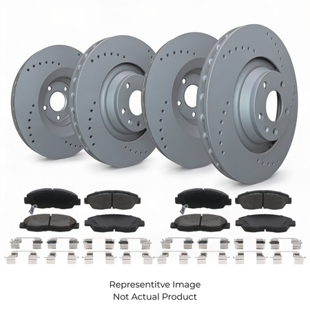 SP Performance Cross Drilled Rotor and Pad Kit, Grey