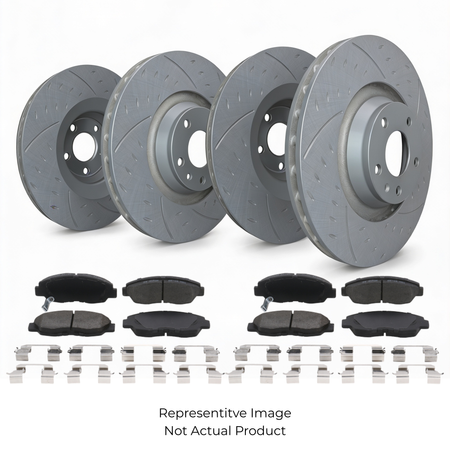 SP Performance Diamond Slotted Rotor and Pad Kit, Grey