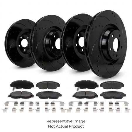 SP Performance Drilled & Slotted Rotor and Pad Kit, Black
