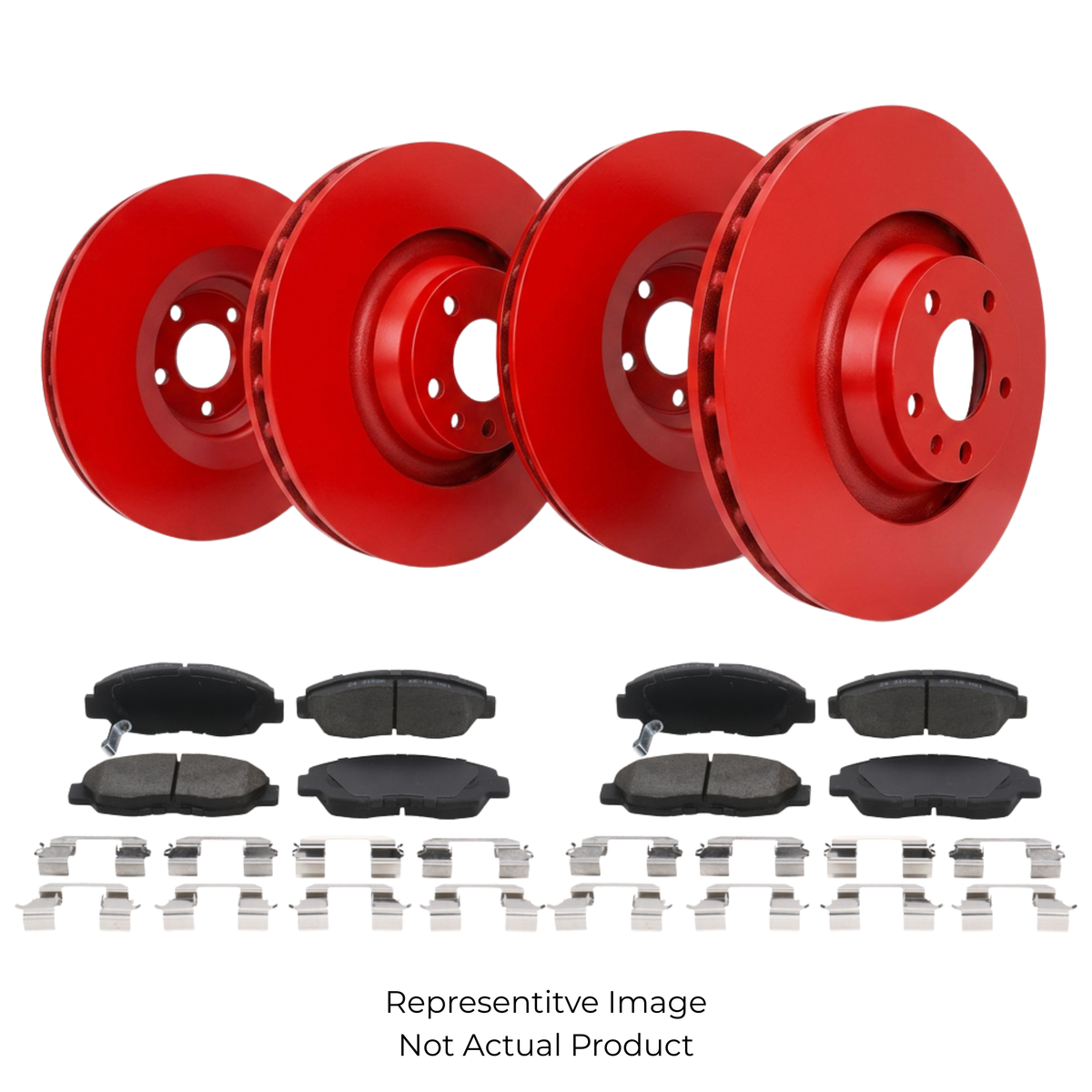 SP Performance Plain Rotor and Pad Kit, Red