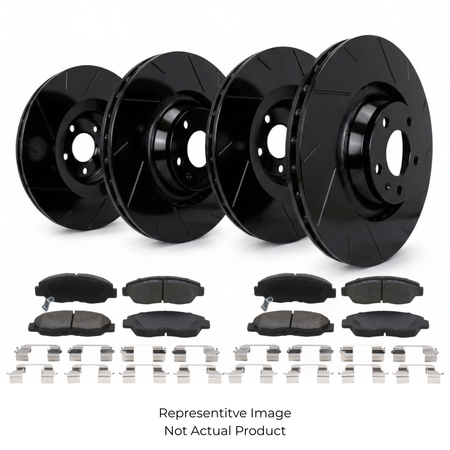 SP Performance Straight Slotted Rotor and Pad Kit, Black