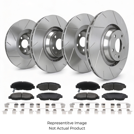 SP Performance Straight Slotted Rotor and Pad Kit, Silver