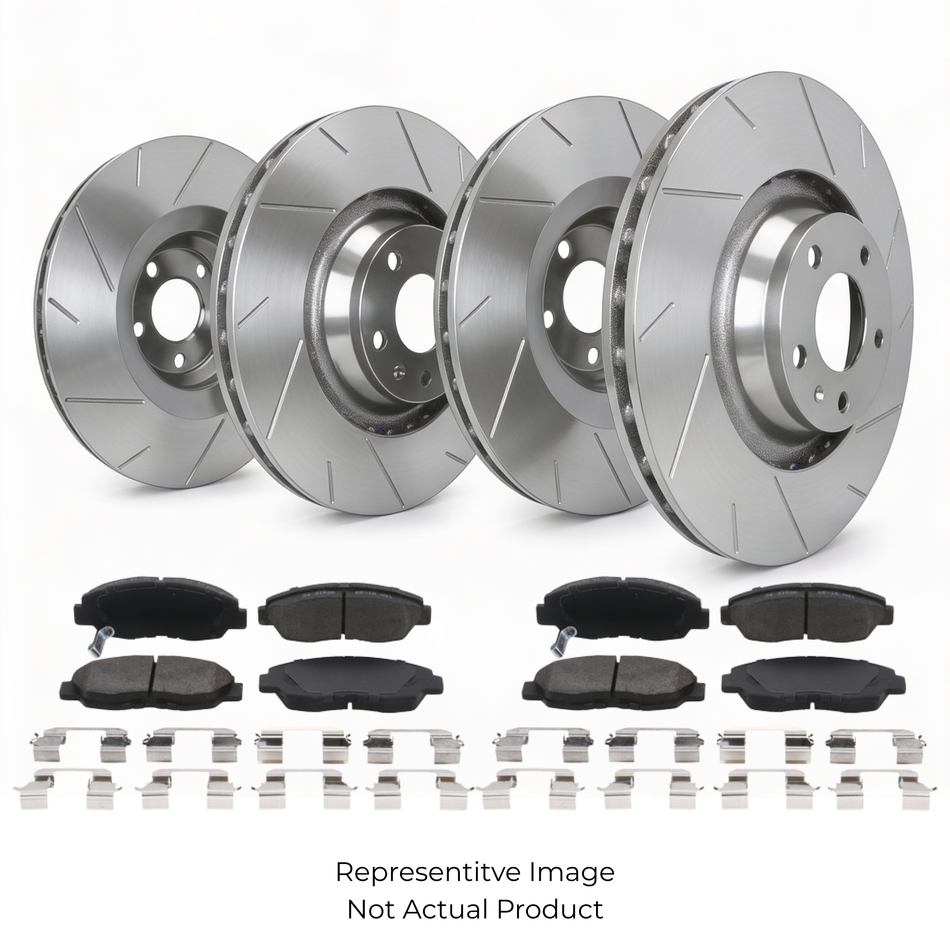 SP Performance Straight Slotted Rotor and Pad Kit, Silver