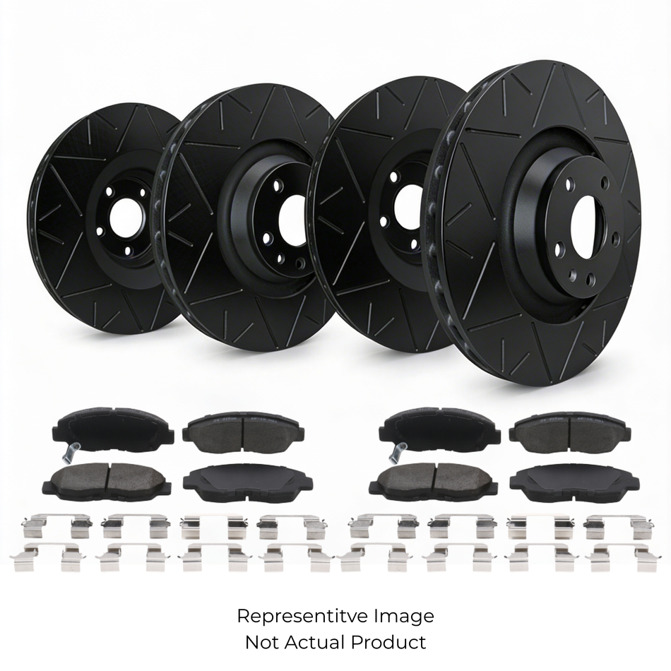 SP Performance Peak Series Slotted Rotor and Pad Kit, Black