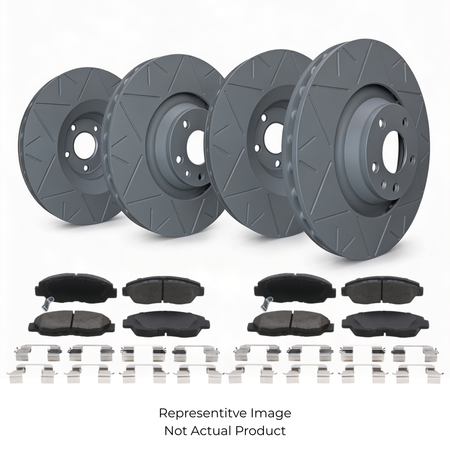 SP Performance Peak Series Slotted Rotor and Pad Kit, Grey