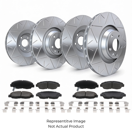 SP Performance Peak Series Slotted Rotor and Pad Kit, Silver