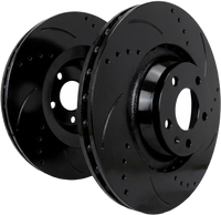 Black zinc double drilled and slotted rotor